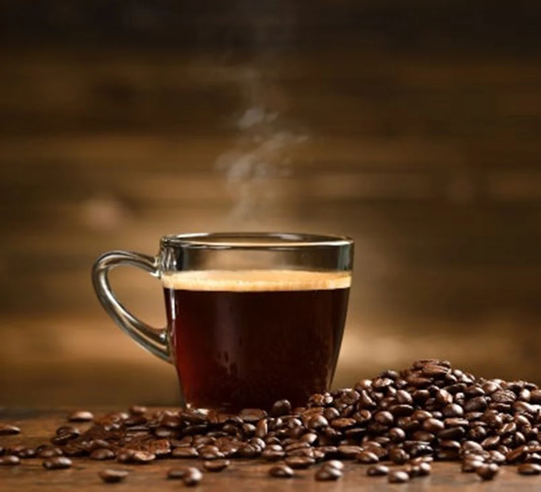 Cup of black coffee, black coffee vs green coffee
