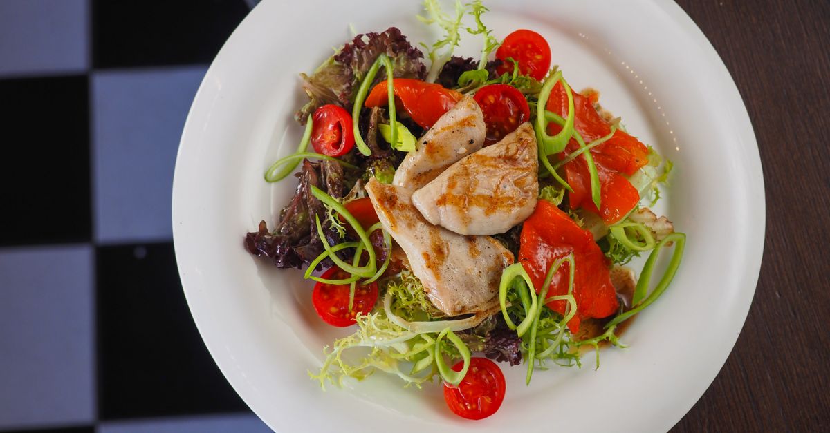 Balanced home cooked meal with vegetables