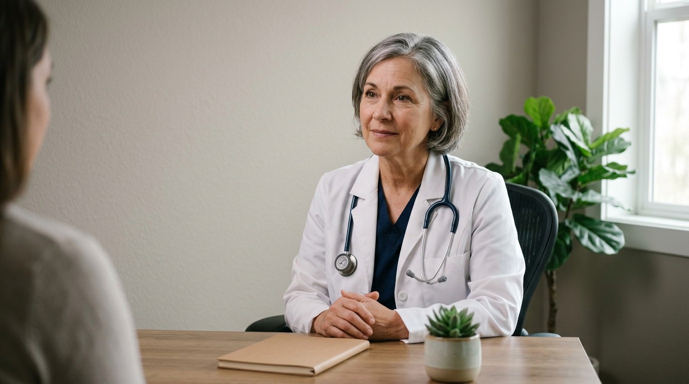 A doctor listening compassionately to a patient, discussing when to avoid extreme quick weight loss methods.